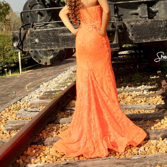 Size 2 tangerine Ava Presley formal dress - Picture 3 of 5